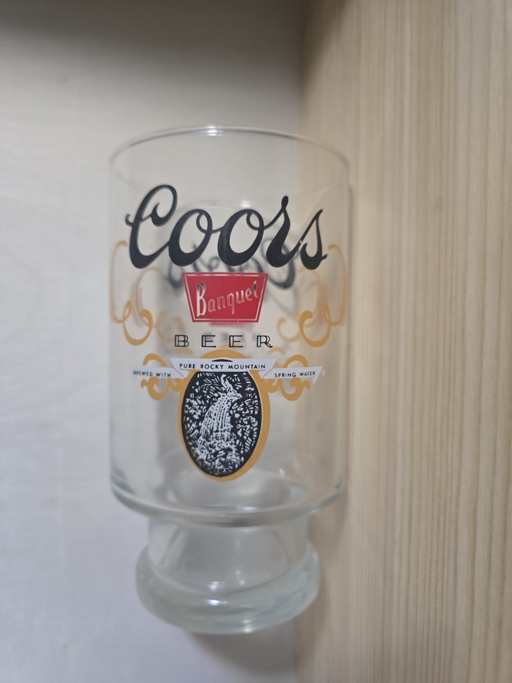 *VINTAGE* Coors Banquet Beer Clear Glass Barwear Man Cave Glasswear